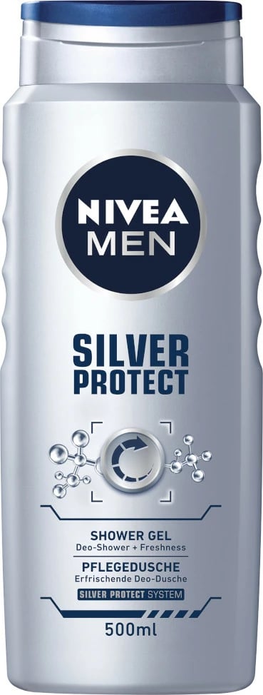 Shower gel për meshkuj Nivea Silver Protect 500ml Shower gel për meshkuj Nivea Silver Protect 500ml