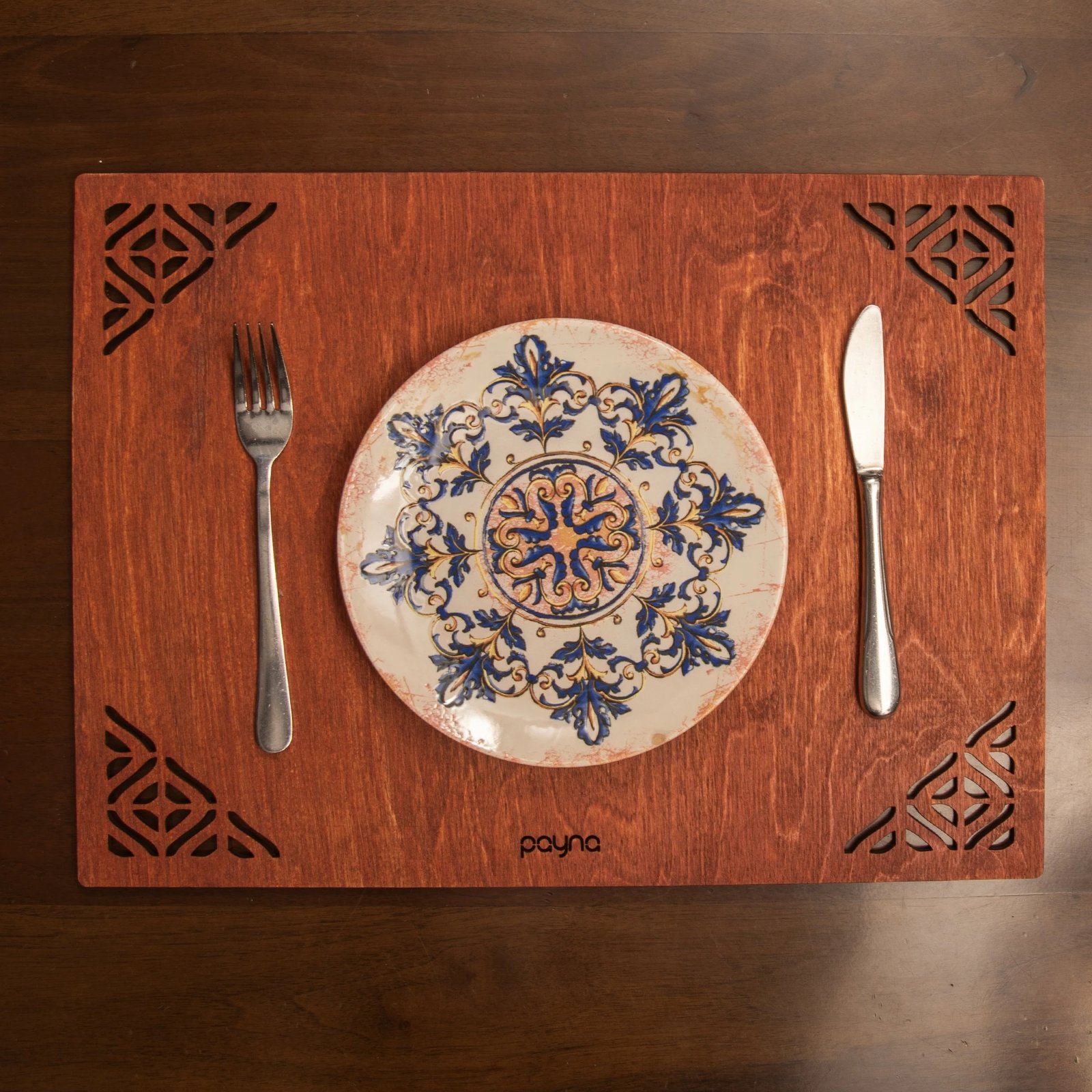 Set nënshtruesish tavoline prej druri, Hermia, Corpat, ngjyrë rozë (6 copë)