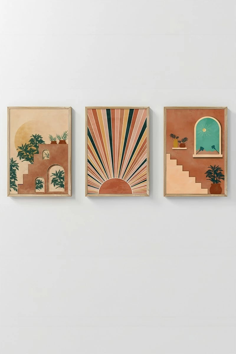 Pikturë dekorative me kornizë (3 copë), Wallity, 3Dartsohoset25