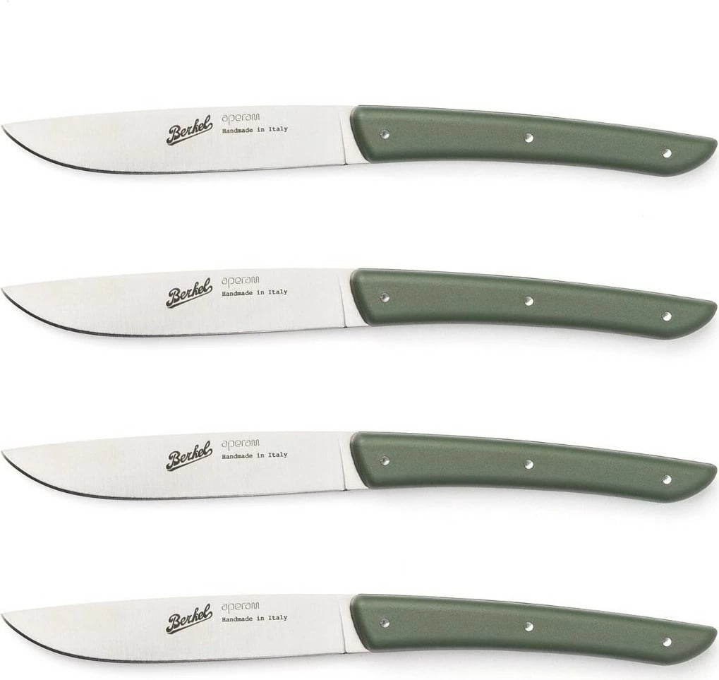 Thikë bifteku Berkel KCO4SW11SROBL, 11 cm, 4 copë, Inoks, Dorezë e gjelbër