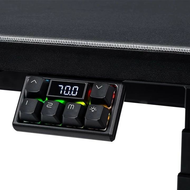 Tavolinë gaming Thermaltake G700 RGB, rregullim lartësie, LED RGB, 1600mm, e zezë