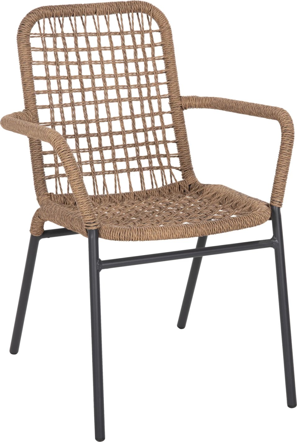 Karrige alumini SPANO, kornizë antracit, ratan sintetik bezhë, 55.5x58x81H cm