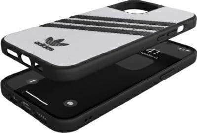 Mbështjellës Adidas OR Moulded Case PU për iPhone 12 Pro Max, Bardhë/Zi