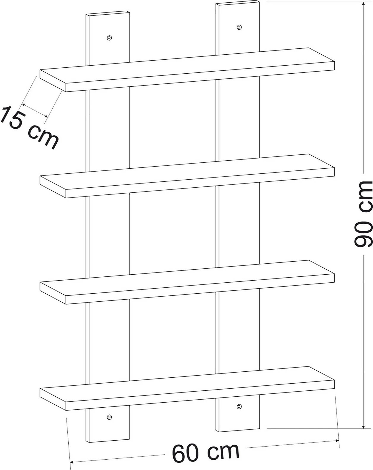Raft muri Skye Decor, ngjyrë e bardhë, Laurel