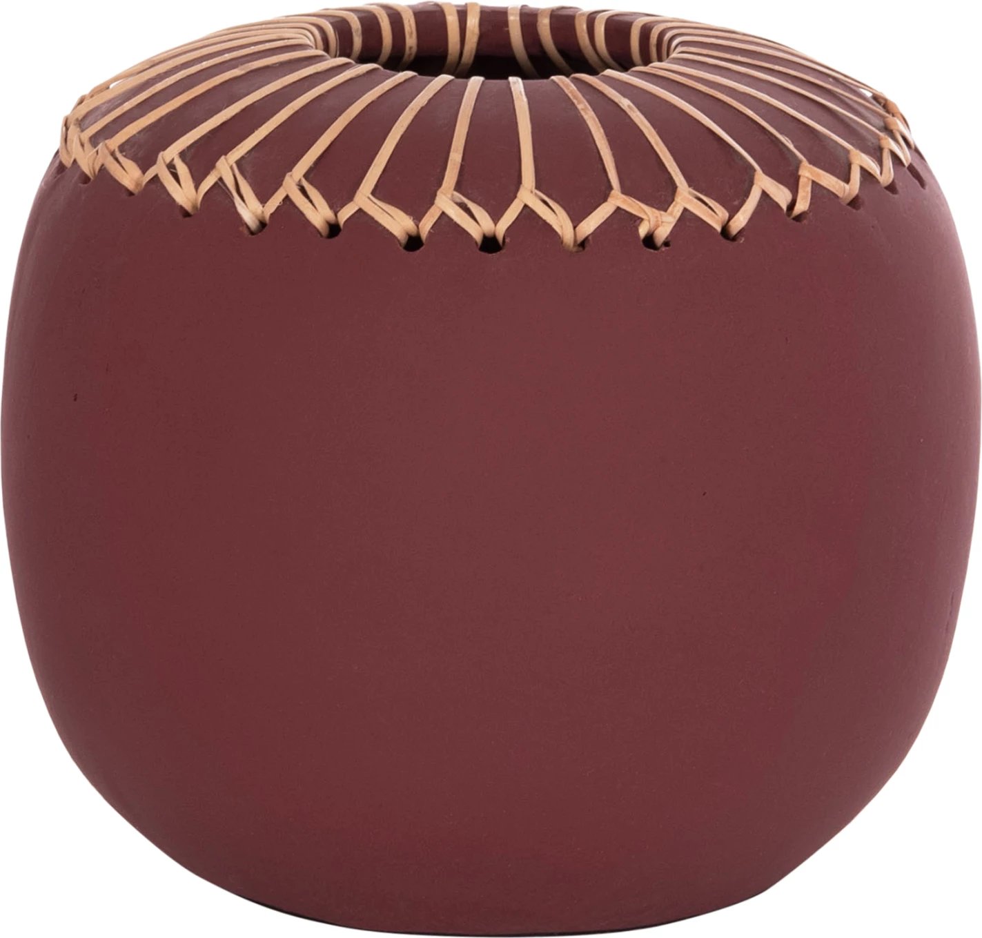 Vazo dekorative tavoline Lennox, terrakotë, e kuqe e errët, FH4675.06L, 22x20cm