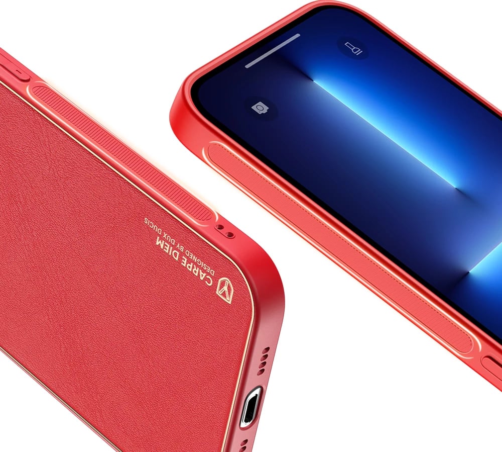 Mbështjellës Dux Ducis Yolo për iPhone 13 Pro Max, TPU+PU lëkurë, i kuq