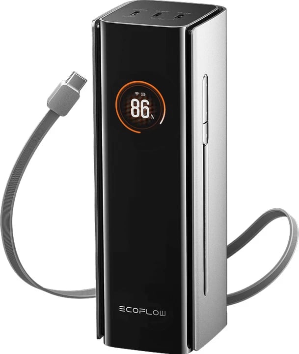 Powerbank EcoFlow RAPID Pro 300W, 27650mAh, 140W-Kabllo, Gri/Argjend