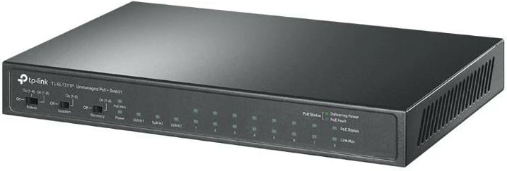 Switch TP-LINK TL-SL1311P, 8 porta PoE+, 2 porta gigabit, 1 portë SFP, Desktop