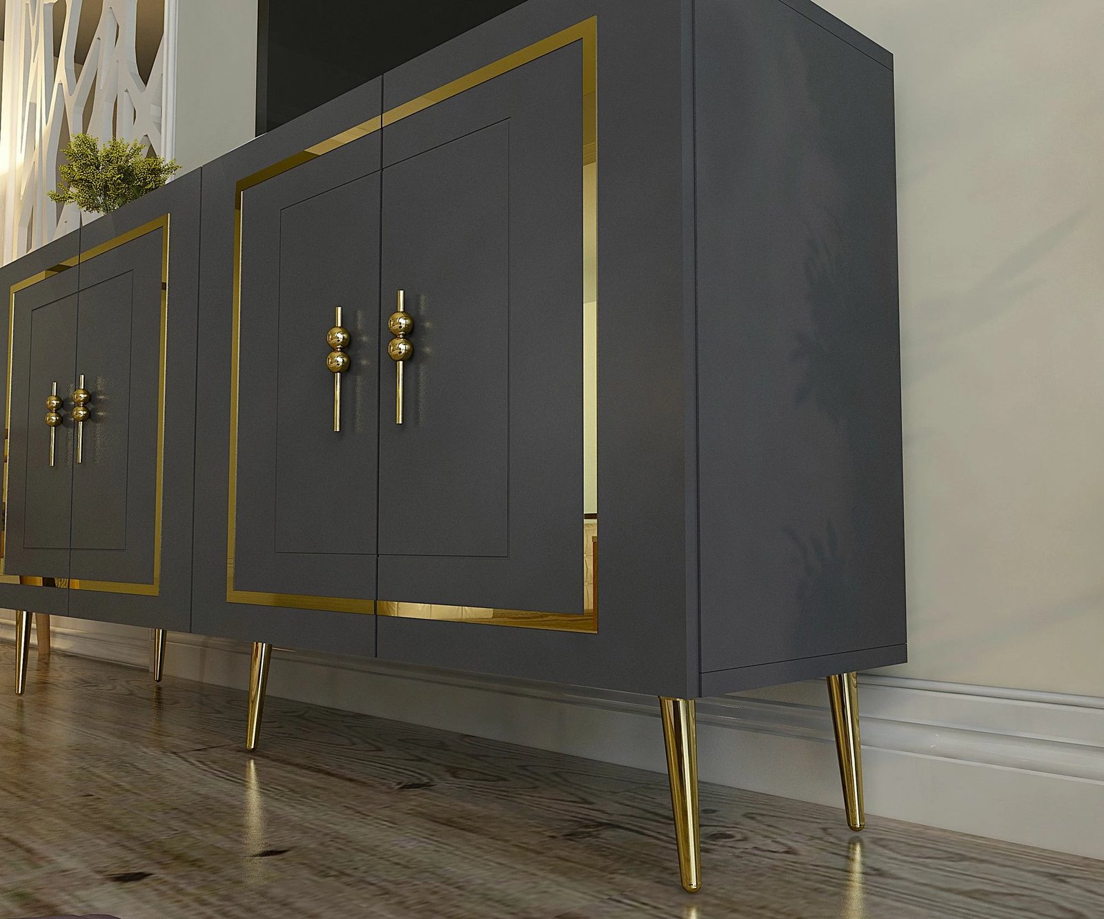 Konsol Skye Decor, anthracite, gold, Piero KB150