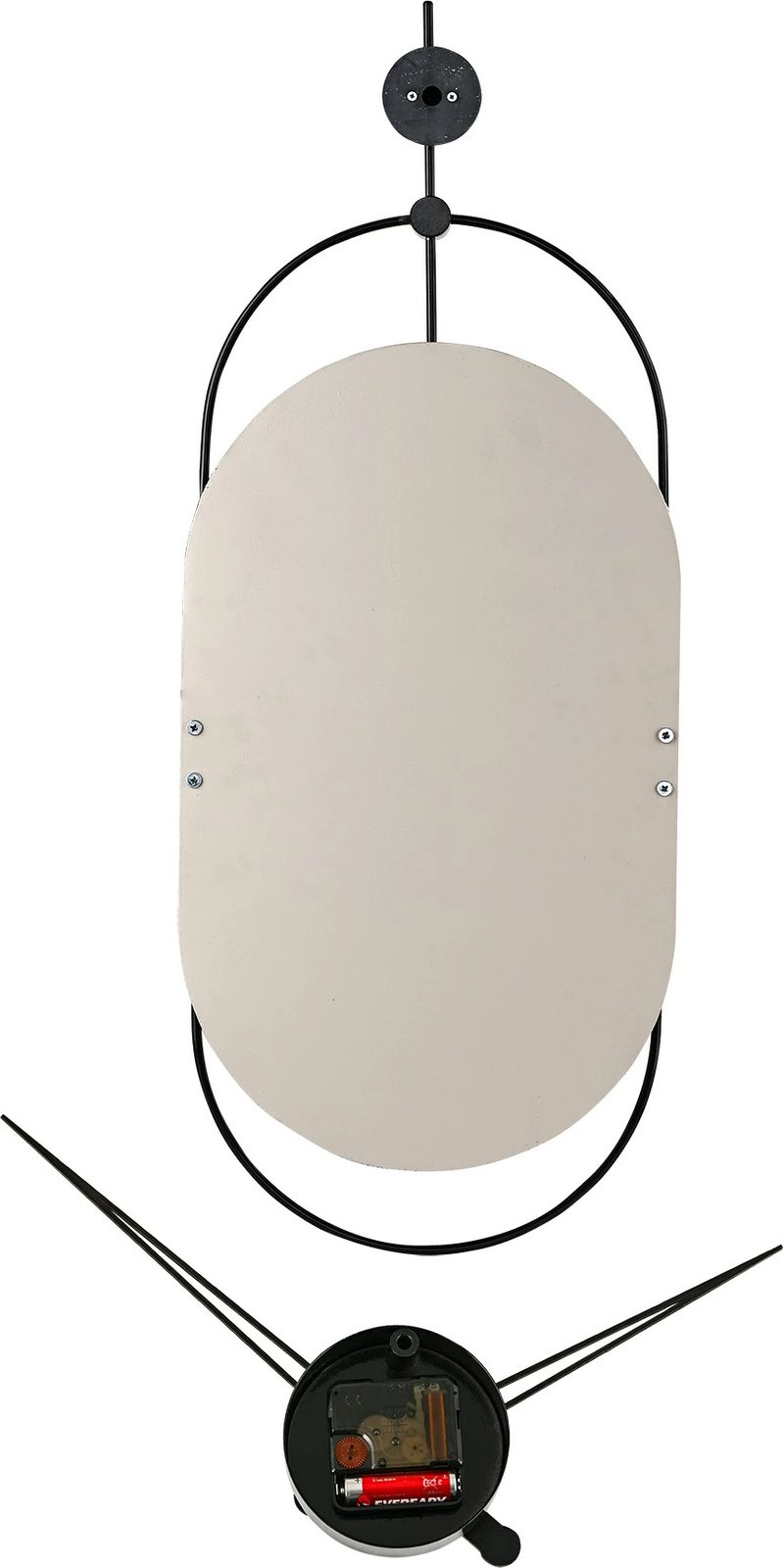 Orë muri dekorative metalike Wallity, e bardhë/zezë, 77x29cm