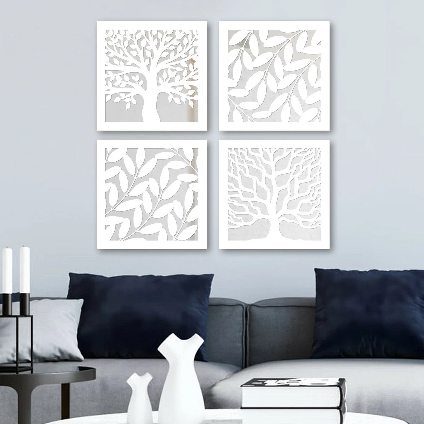 Set pasqyrash (4 copë), Wallity, ngjyrë argjendi, BYZ7436502136139