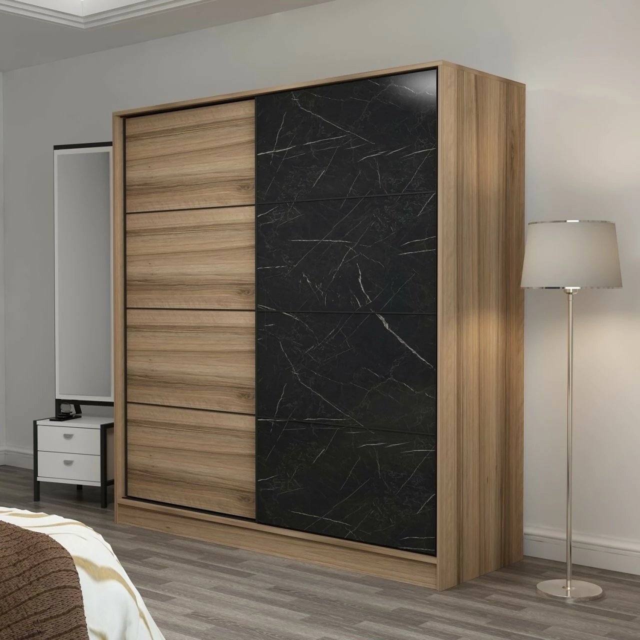 Dollap Skye Decor, dore, 220x210x60cm, 6 pjesë