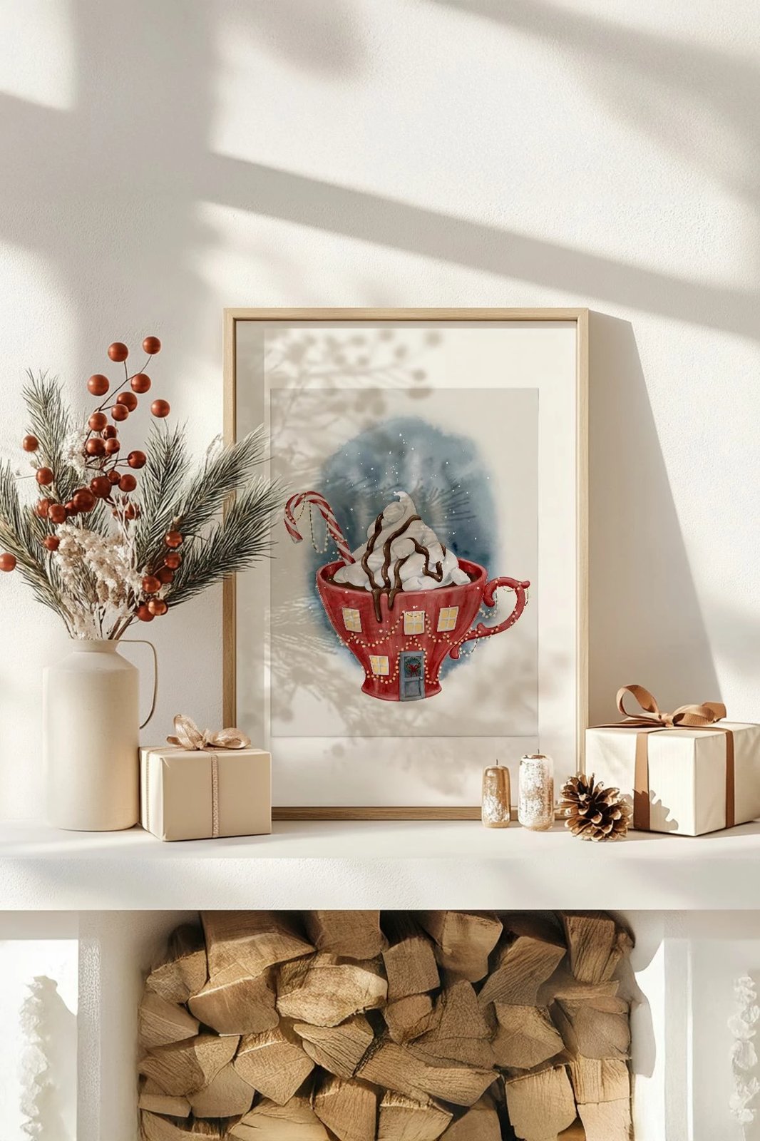 Pikturë dekorative me kornizë, Wallity, Nwyearsngmdl104, shumëngjyrëshe, 33x48cm