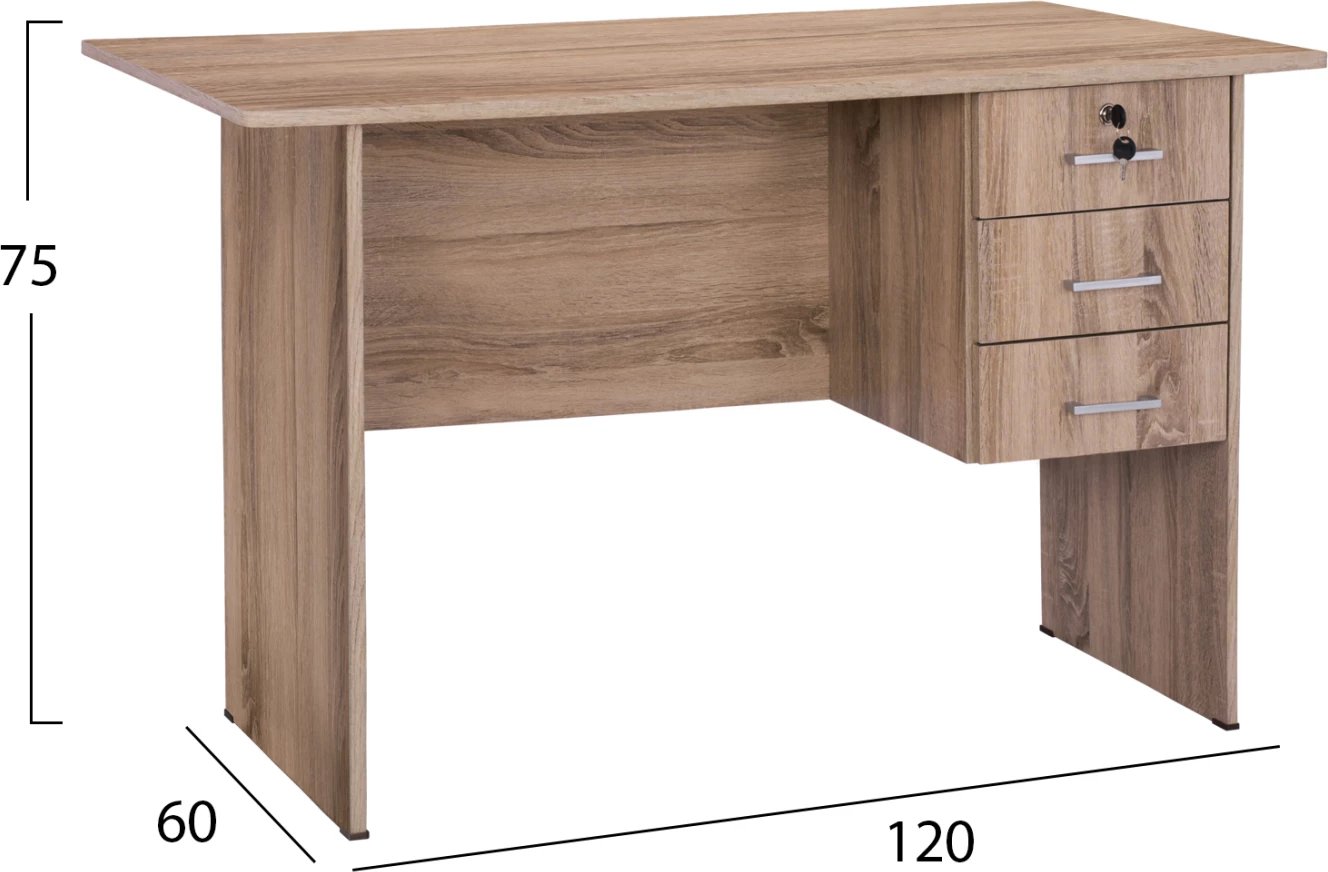 Tavoline melamine për zyre me 3 sirtarë FH2268.02, 120x60x75 cm, e kaftë