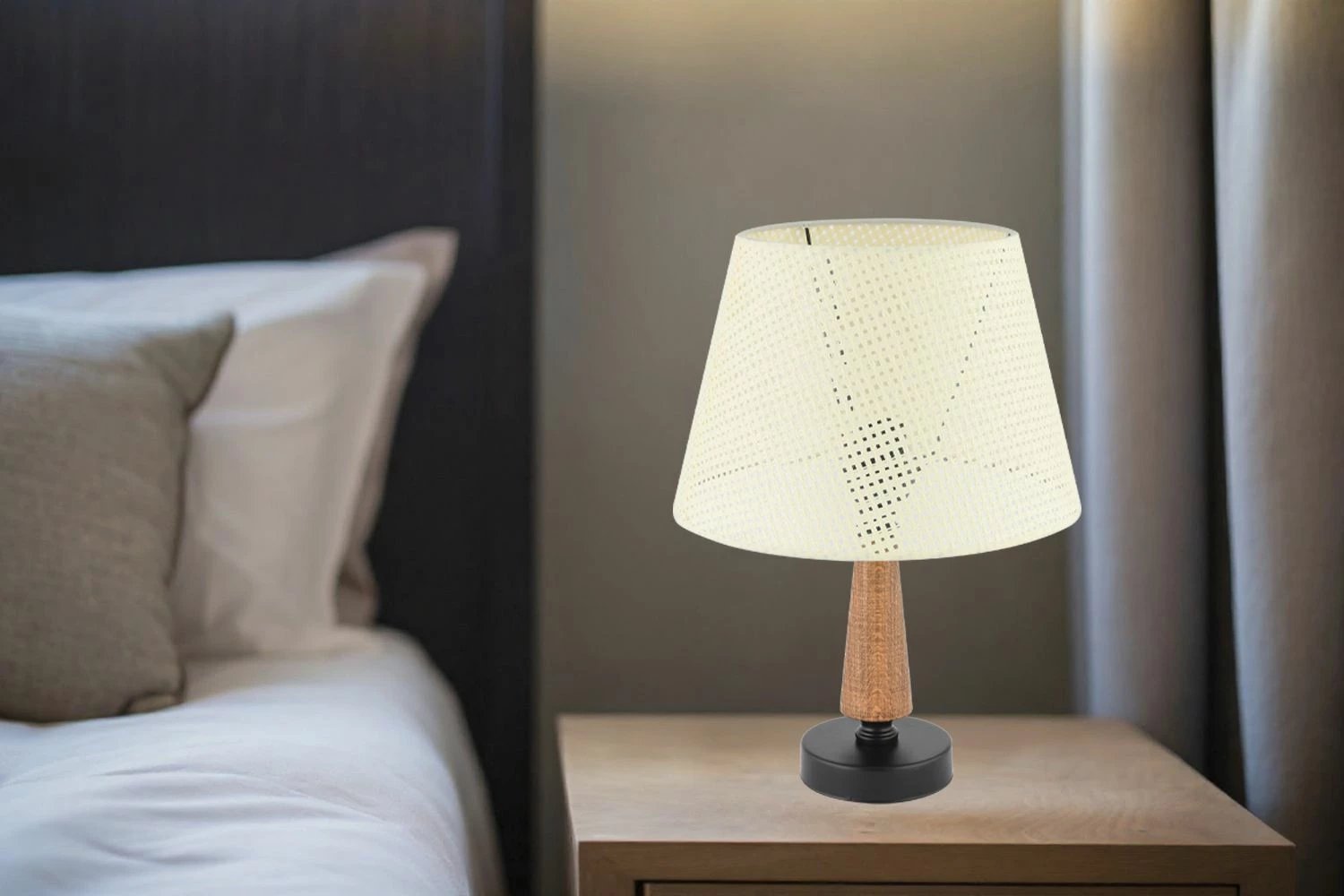 Llambë tavoline Opviq, 302 Hazeran, krem, kafe, e zezë