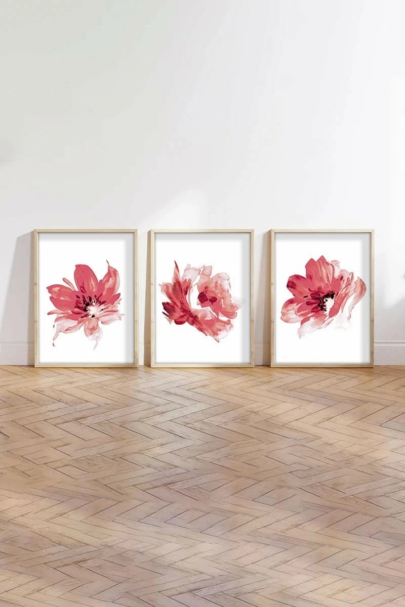 Pikturë dekorative me kornizë, 3 copë, Wallity, Huhu216, 50x70cm