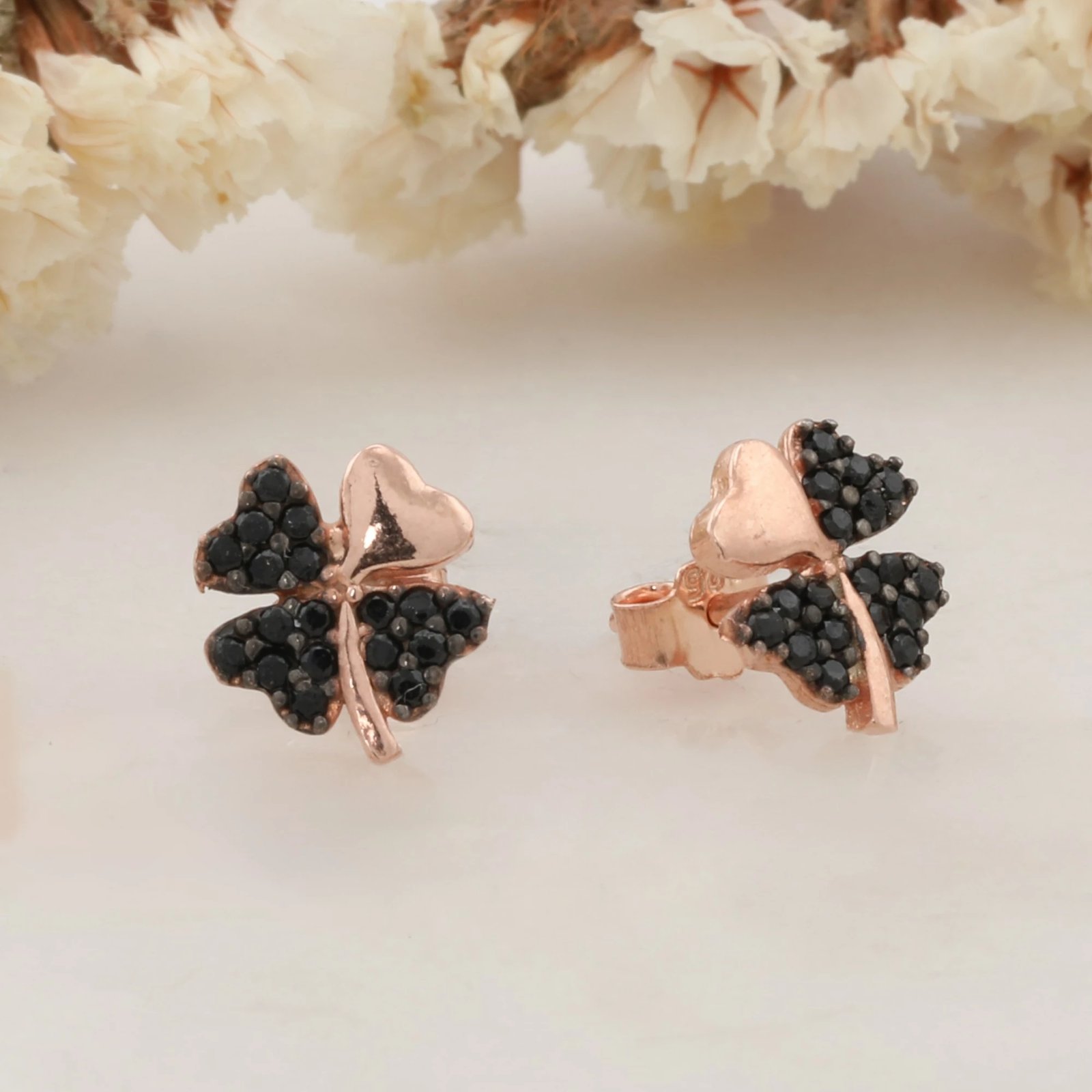 Vathë argjendi Jumeon, ngjyrë rozë ari e zezë, 10068SYH