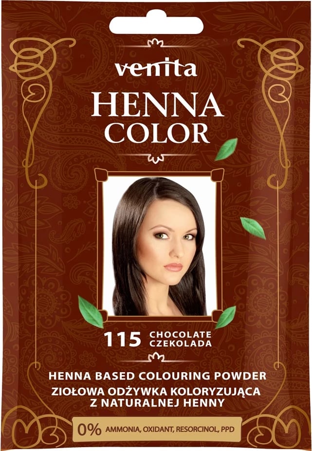 Ngjyrë për flokë për femra Venita Henna Color Herbal Conditioning Dye Çokollatë 30g