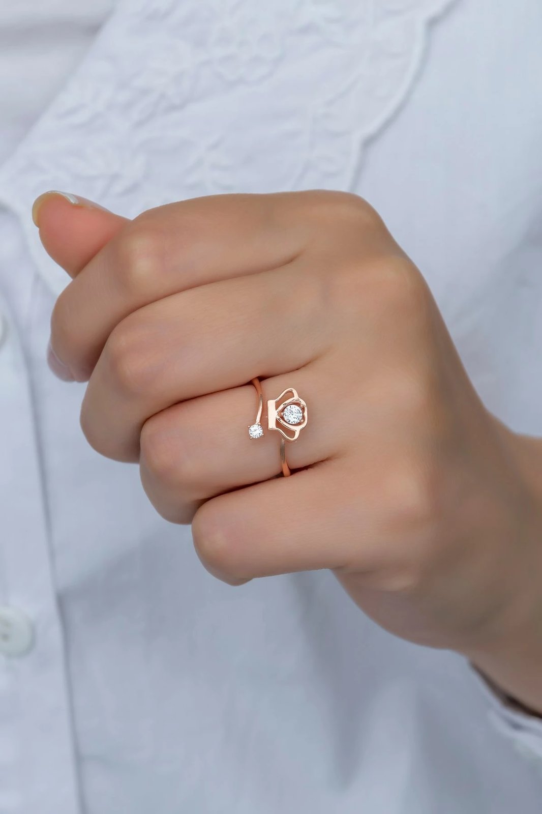 Unazë argjendi Jumeon, ngjyrë rozë ari, NRZ99383