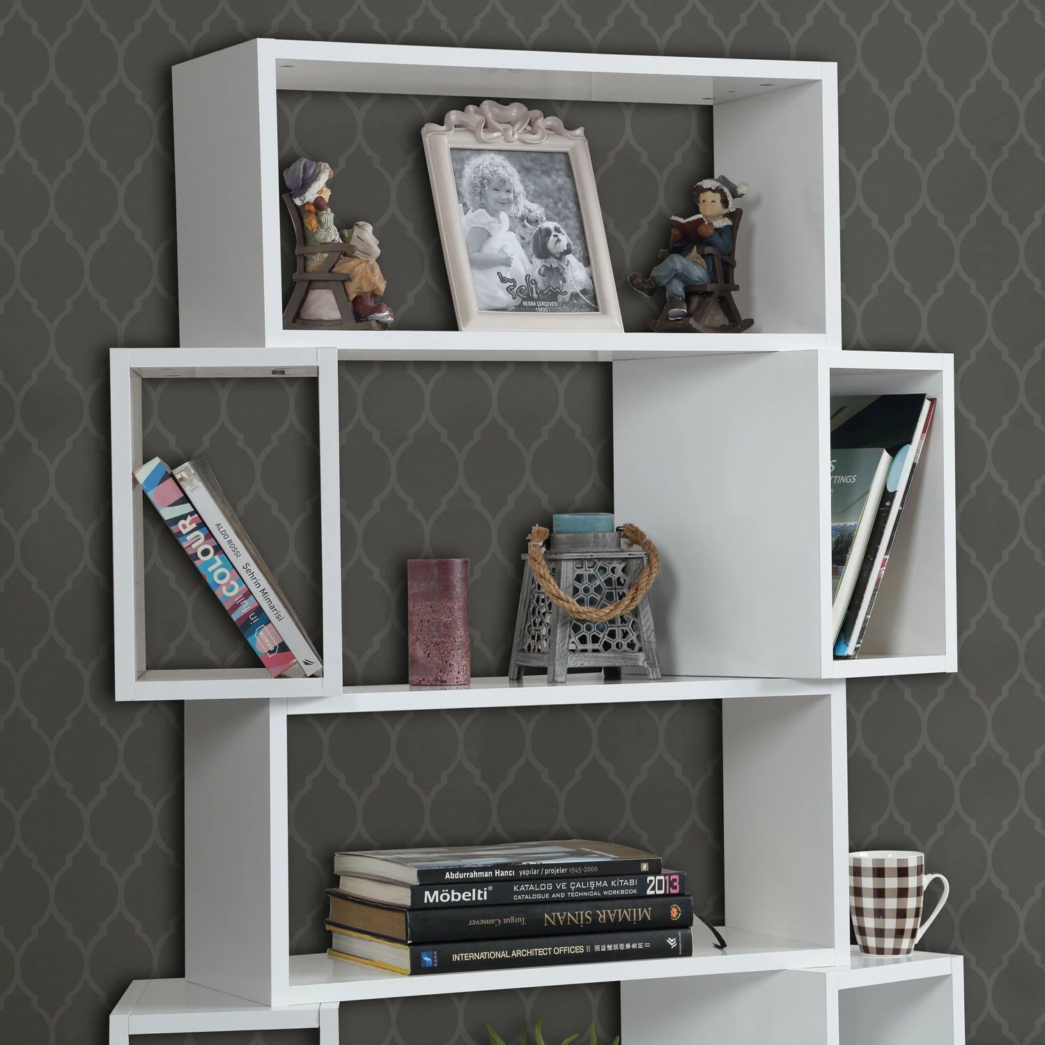 Raft librash Hanah Home, Box, ngjyrë e bardhë shkëlqyese