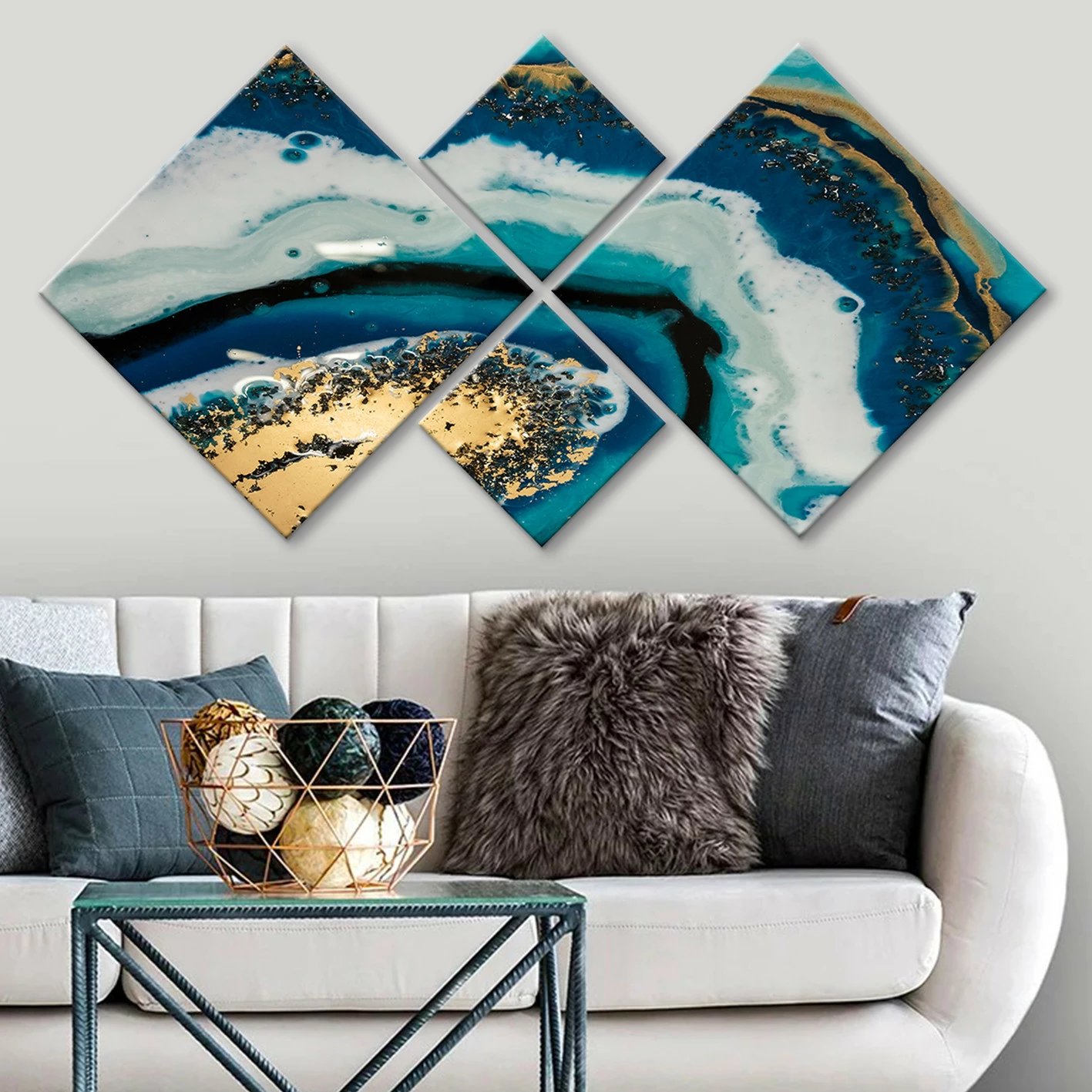 Pikturë dekorative MDF (4 pjesë), shumëngjyrëshe, 4MDF1918811219