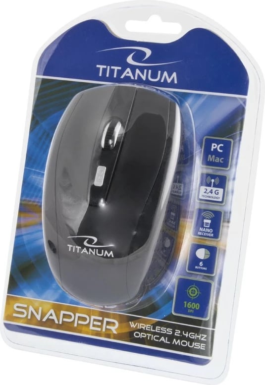 Maus wireless Esperanza Titanum SNAPPER TM105K, 6 butona, USB, i zi
