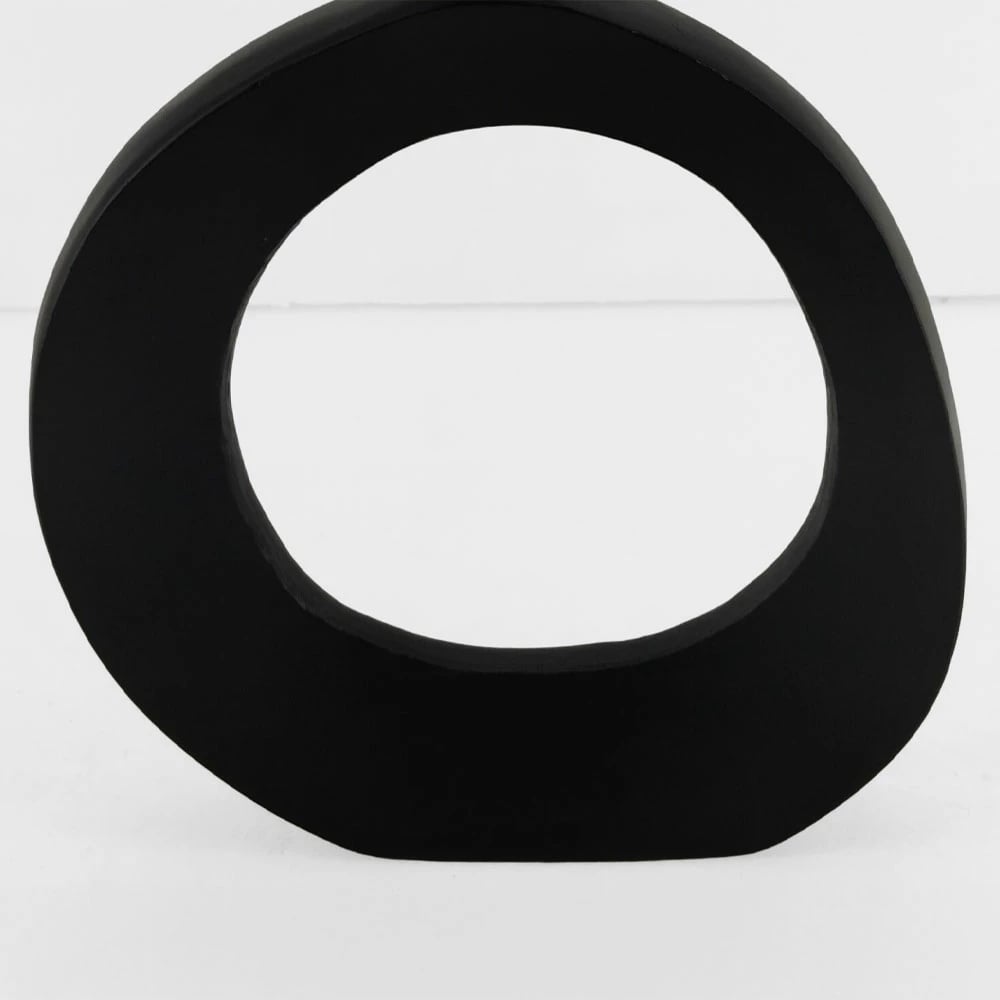 Vazo abstrakte rrethore, alumin i zi, 26x4x31cm