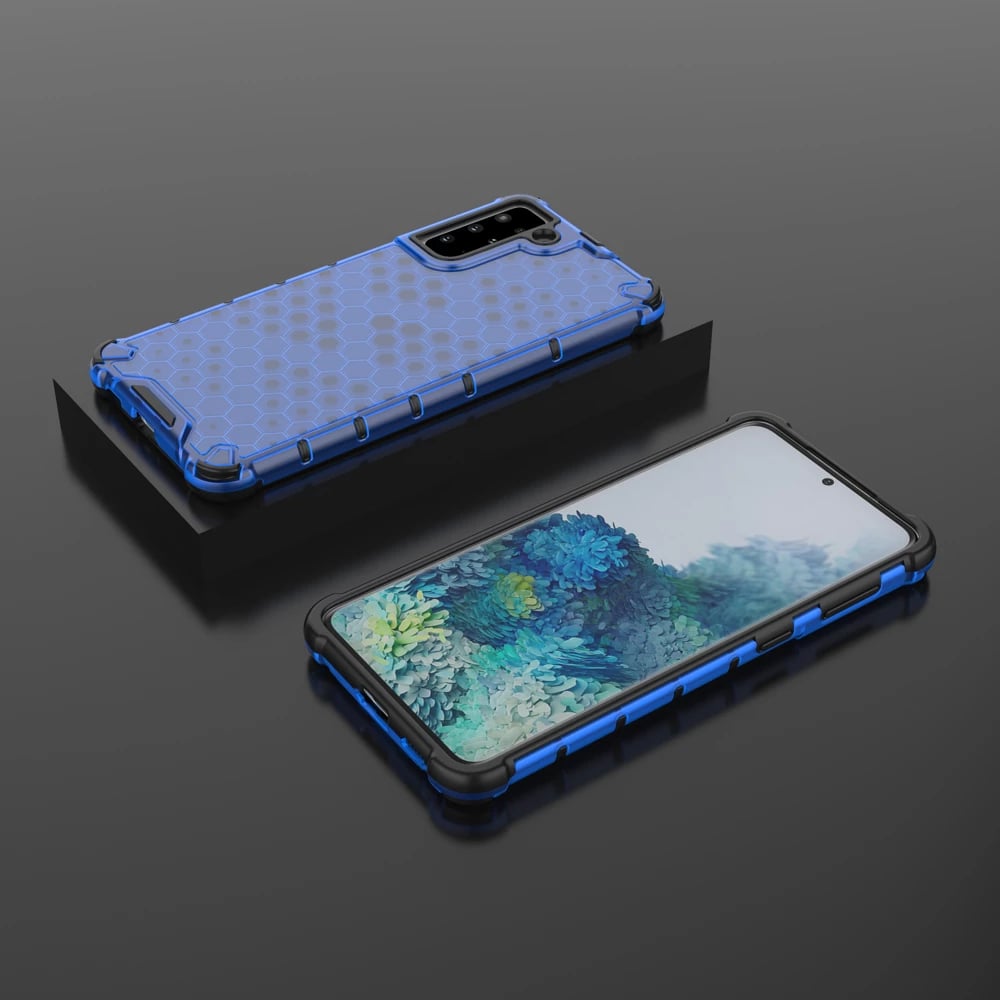 Mbështjellës Hurtel Honeycomb Case armor për Samsung Galaxy S21+ 5G, Blu