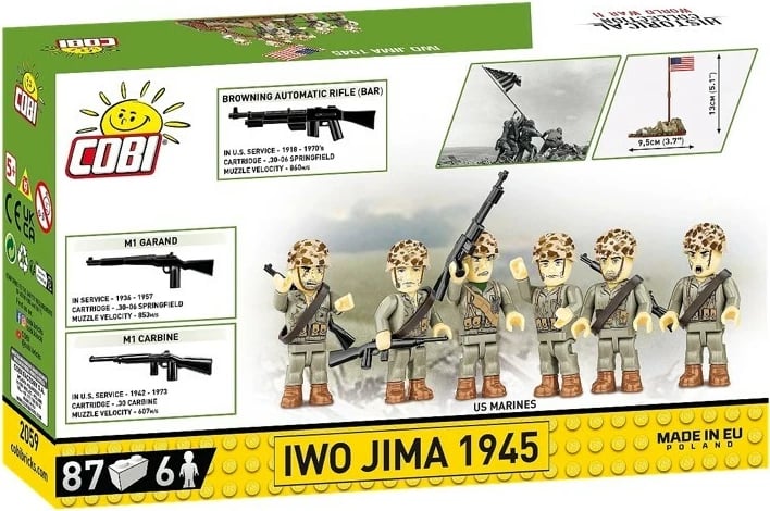 Set blloqesh Cobi Klocki Iwo Jima 1945, 87 pjesë, 6 figurina