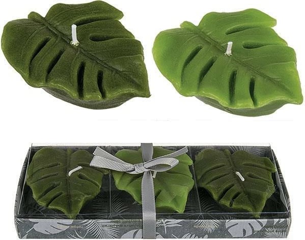 Set qirinjësh NEXT 3 copë, formë gjethe, 8x6x2cm, Jeshile