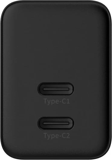 adapter karikues muri GaN, CRONG, CRG-GNCC35-BLK, 35W PD 3.0 me PPS, 2x USB-C, e zezë
