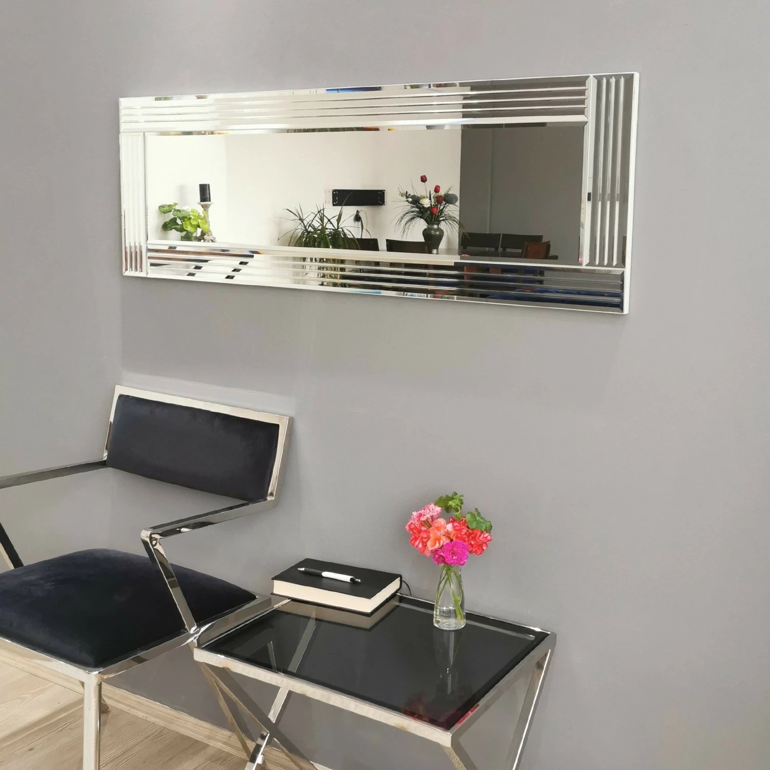 Pasqyrë moderne Hanah Home, A303Y, ngjyrë argjendi