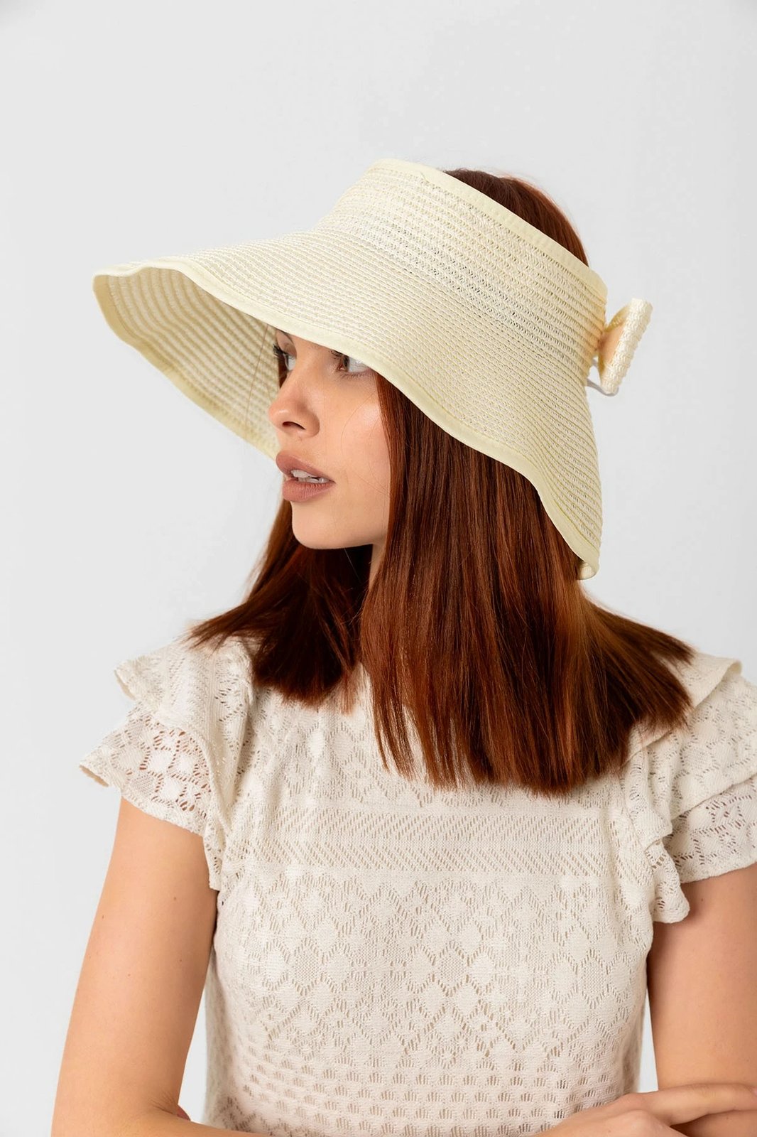 Kapelë verore për gra, ngjyrë krem, Jumeon, Hsr2080