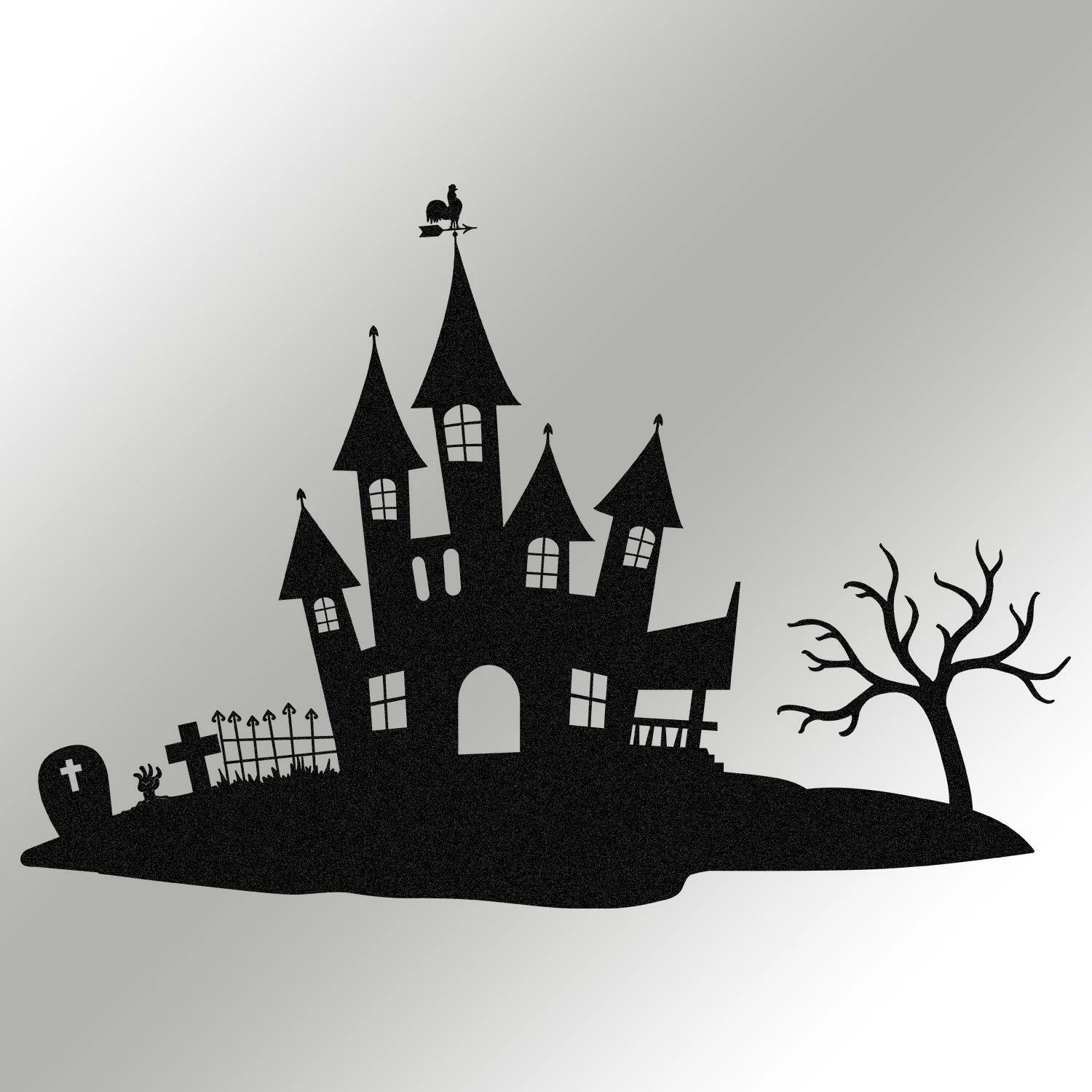 Aksesor dekorativ metalik për mur, Halloween 1, Wallity, ngjyrë e zezë, 70x48cm