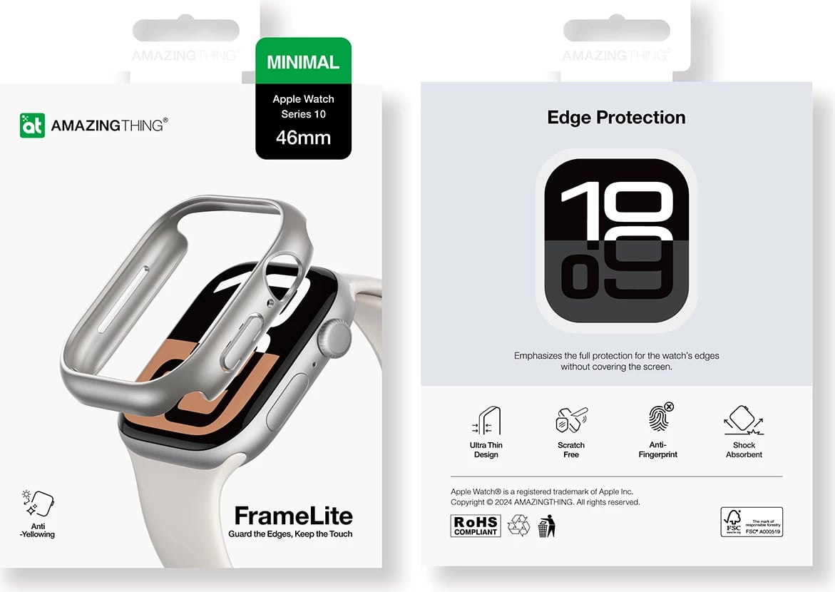 Mbështjellës AmazingThing Minimal për Apple Watch 46mm, argjendtë