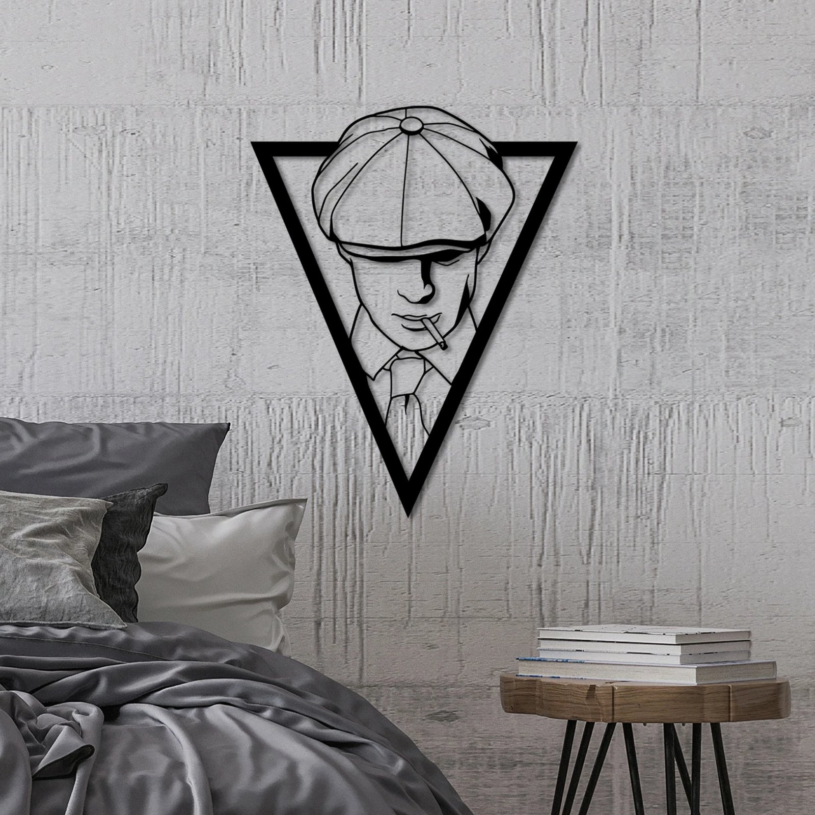 Aksesor dekorativ metalik për mur, Wallity Shelby, ngjyrë e zezë, 53x42cm