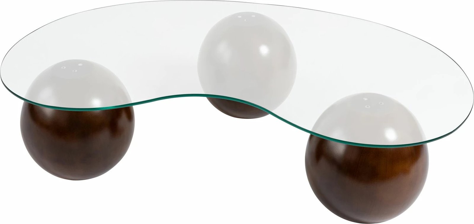 Tavolinë kafeje Skye Decor, sferike, ngjyrë arre, transparente
