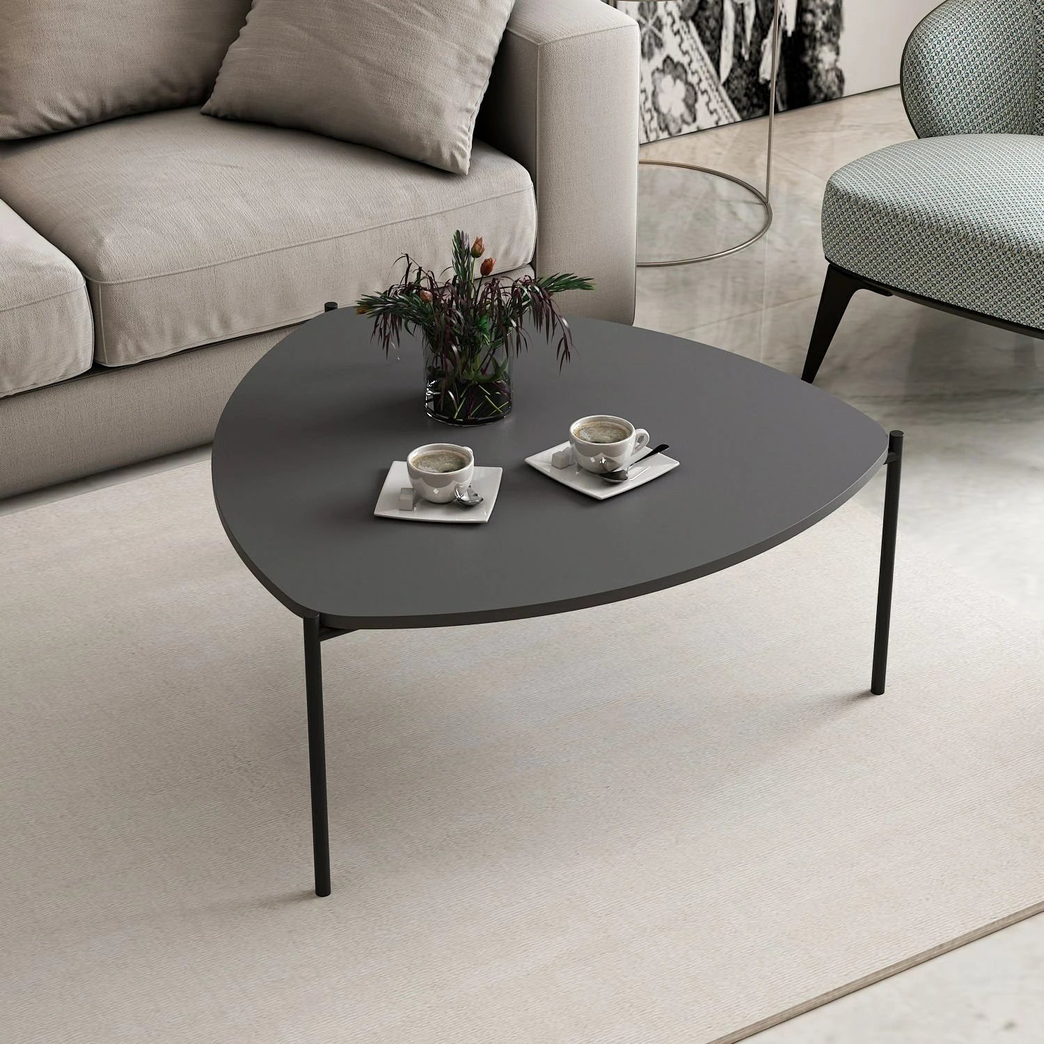 Tavolinë kafeje Skye Decor, Lenny, antracit