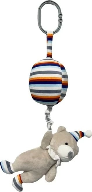 Kuti muzikore lodër TULILO 9410, arush me tullumbace, 18 cm, bezhë/gri