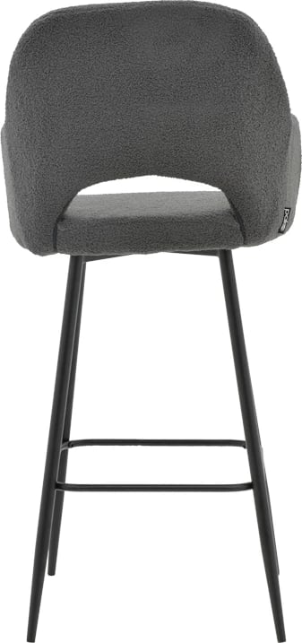 Karrige për bar Renish bouclé ngjyrë gri-këmbë metalike të zeza 51x57x114cm