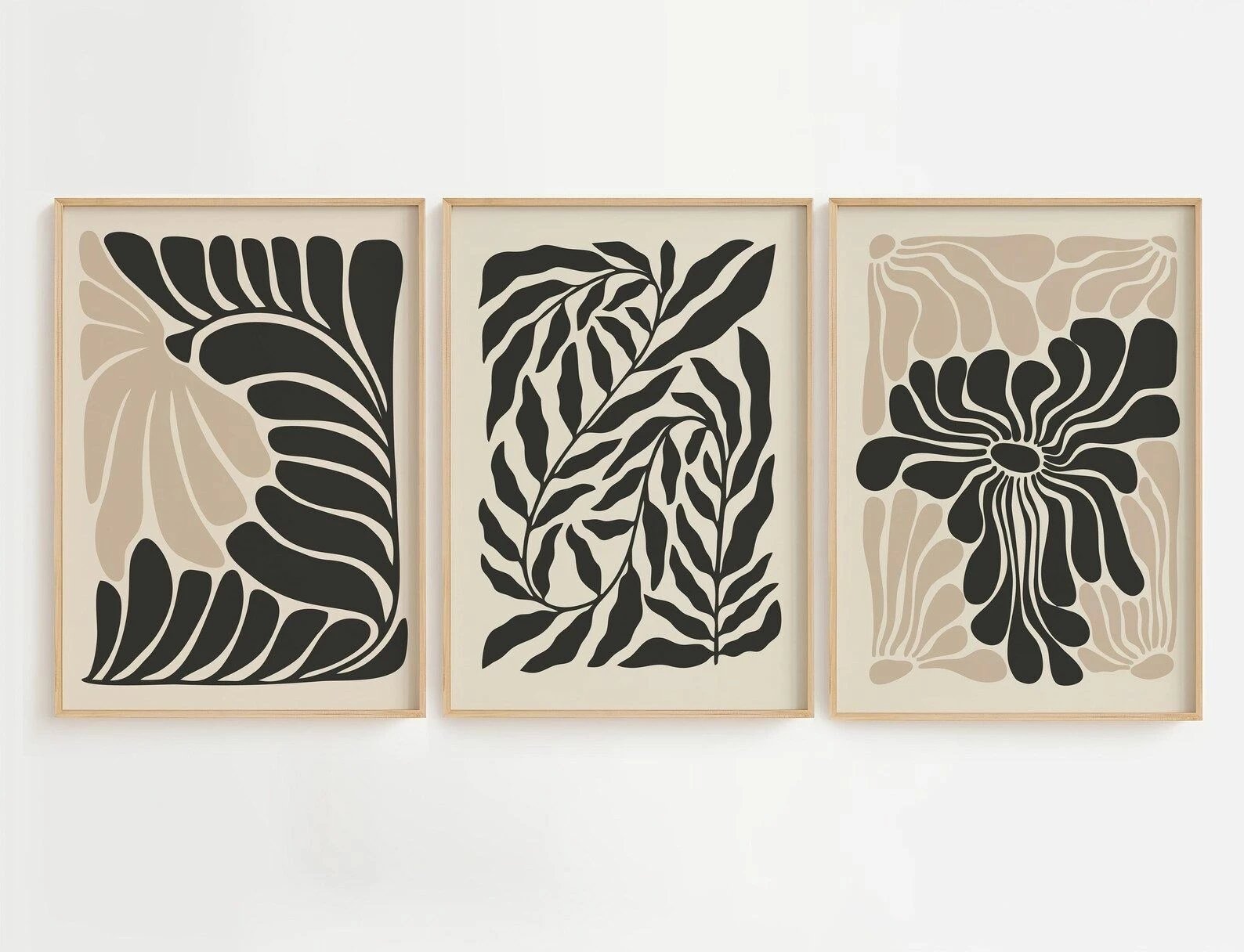 Set pikturash dekorative me kornizë (3 copë), Wallity, Artvmodel32-Ahsap