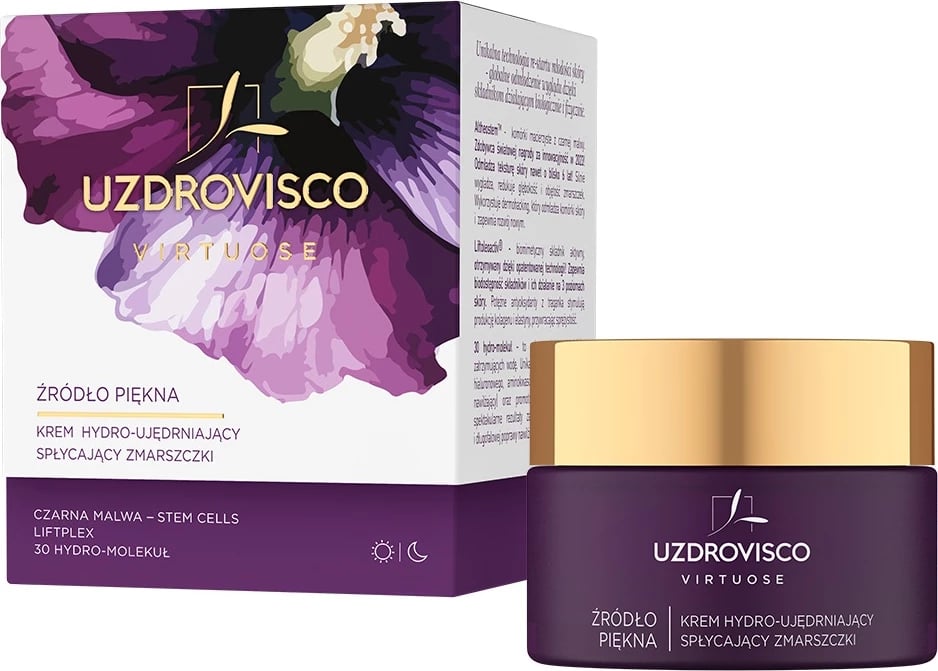 Krem fytyre anti-rrudhë UZDROVISCO Virtuose Source of Beauty Hydro-Soothing Wrinkle Smoothing për femra, 50ml Krem fytyre anti-rrudhë UZDROVISCO Virtuose Source of Beauty Hydro-Soothing Wrinkle Smoothing për femra, 50ml