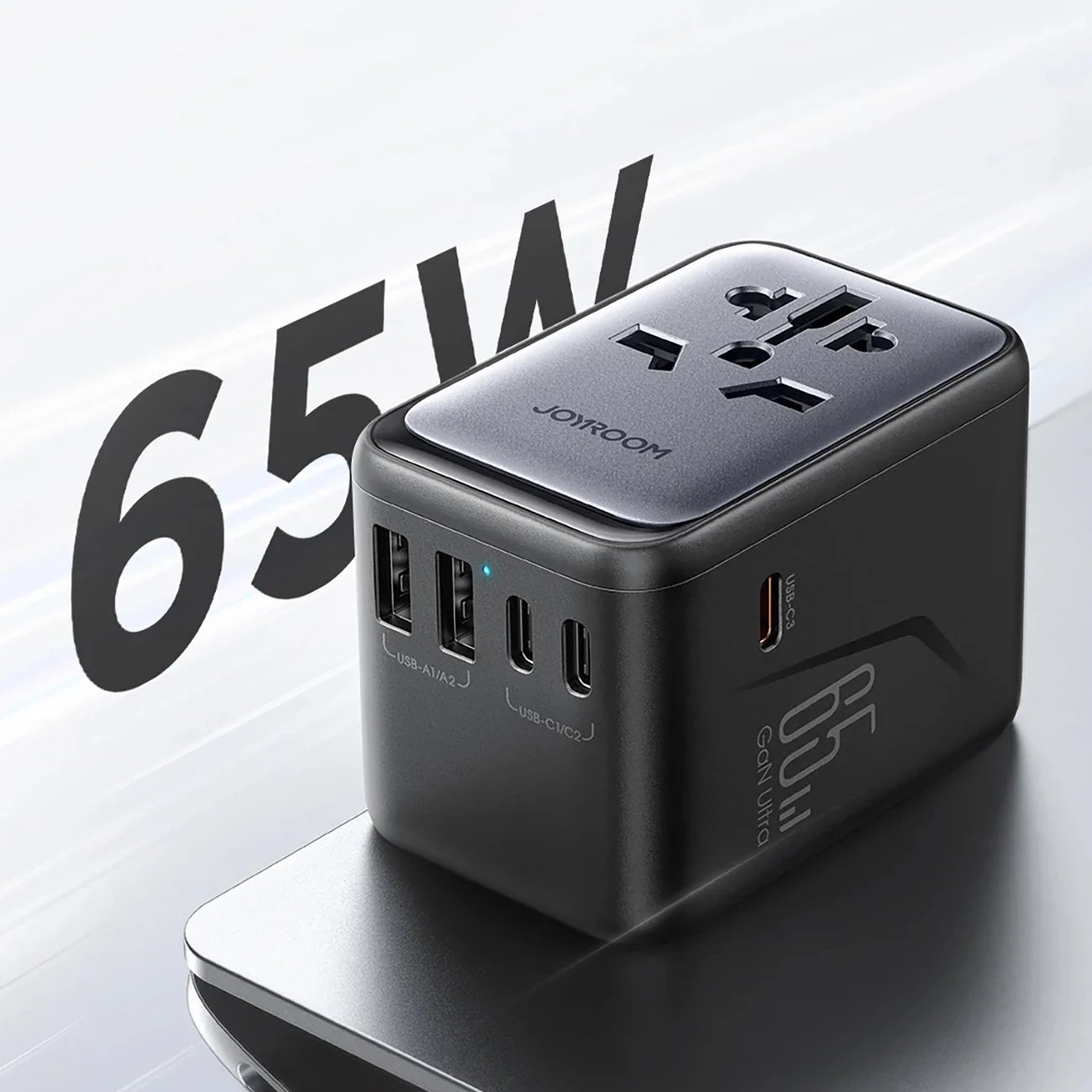 Adapter udhëtimi universal Joyroom JR-TCW02, 65W, 3x USB-C, 2x USB-A, i zi