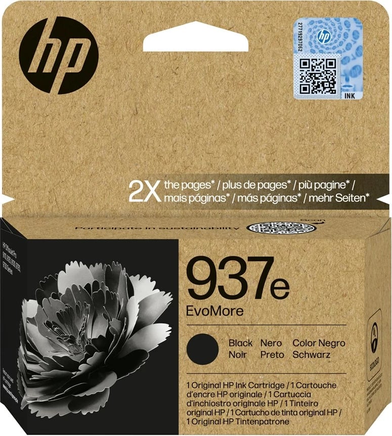 Toner HP 937e EvoMore origjinal, i zi