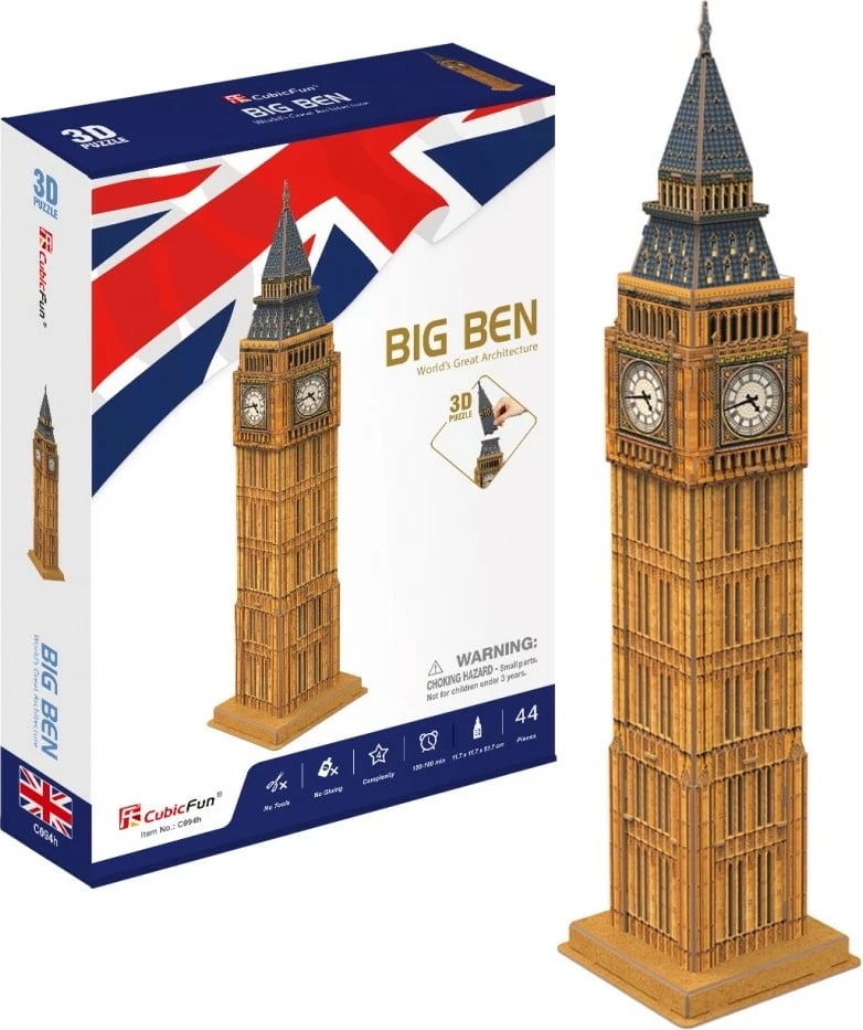 Puzzle 3D Cubic Fun Big Ben C094H, 44 pjesë