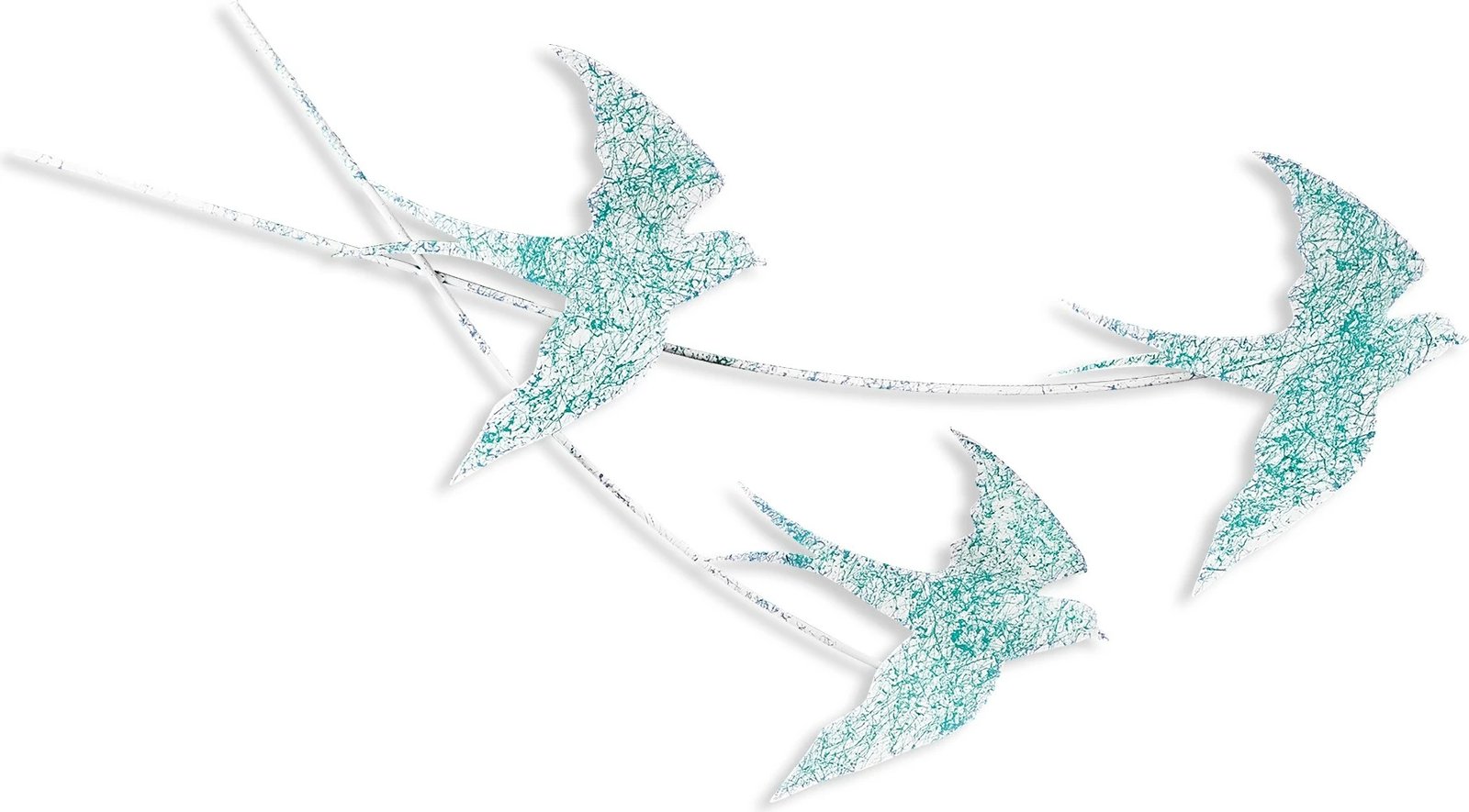 Aksesor dekorativ metalik për mur, Wallity Wallow 4, shumëngjyrësh, 42x70cm