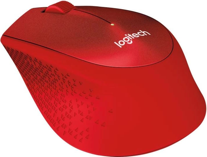 Maus Logitech M330 Silent Plus pa kabëll USB, me butona anësorë, i kuq