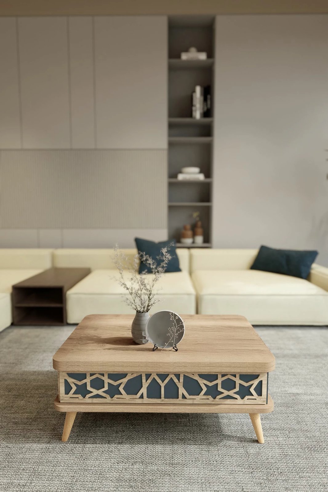 Tavolinë kafeje Skye Decor, Ottowa Ada - Alaska, blu