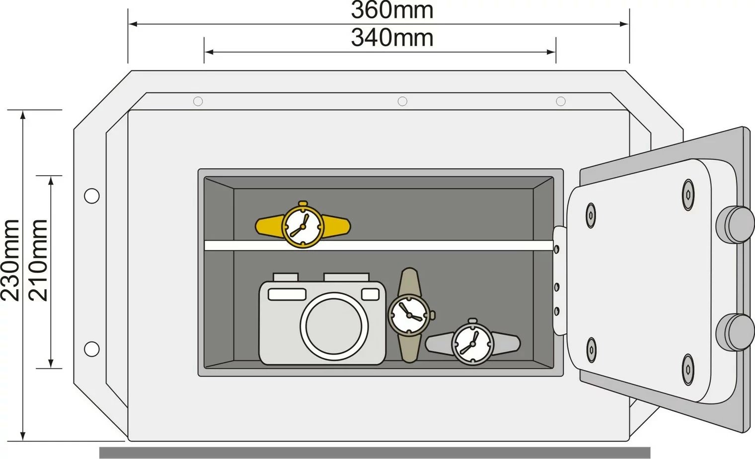 Kasafortë muri YALE HOME YWV/230/KB1, e zezë