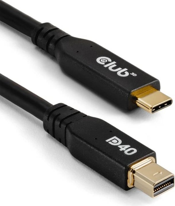 Kabllo Club3D USB Type-C në Mini DisplayPort 2.1, 2m, 8K, e zezë